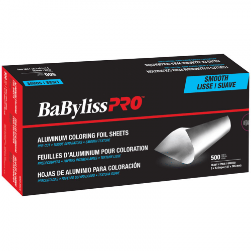BaBylissPRO Foil - Smooth, pre-cut sheets, 5 x 12, HEAVY weight,  500 sheets Silver 