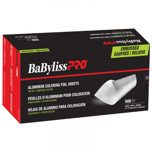 BaBylissPRO Foil - Embossed,  pre-cut sheets, 5 x 12, HEAVY weight,  500 sheets Silver  