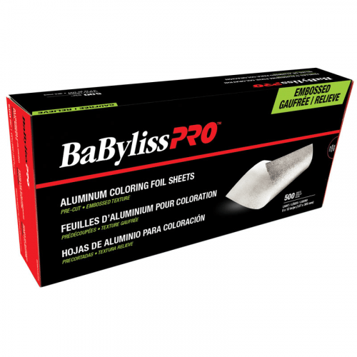 BaBylissPRO Foil - Embossed,  pre-cut sheets, 5 x 12, LIGHT weight,  500 sheets Silver  