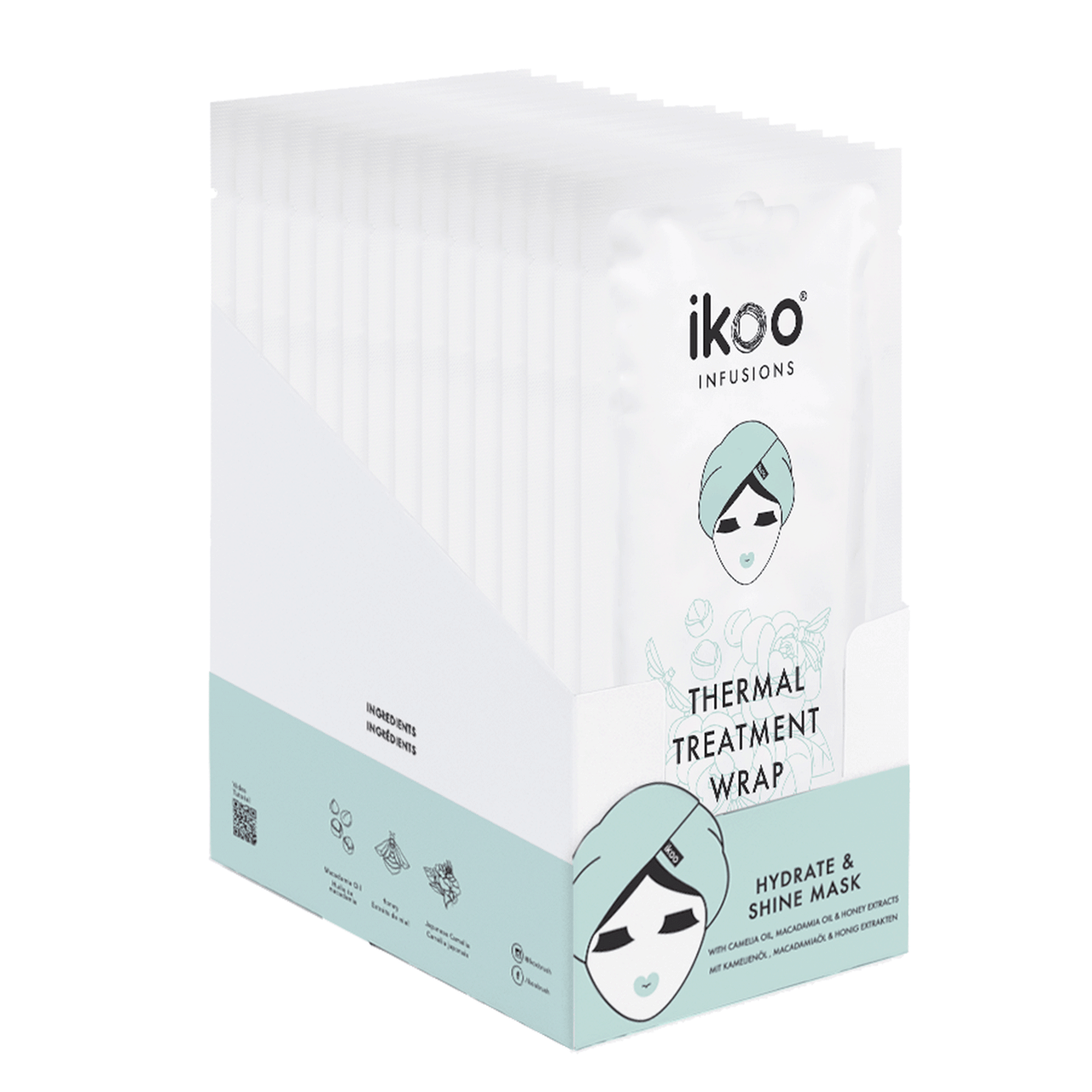ikoo Thermal Treatment Wrap Hydrate & Shine Hair Mask 15-Count 