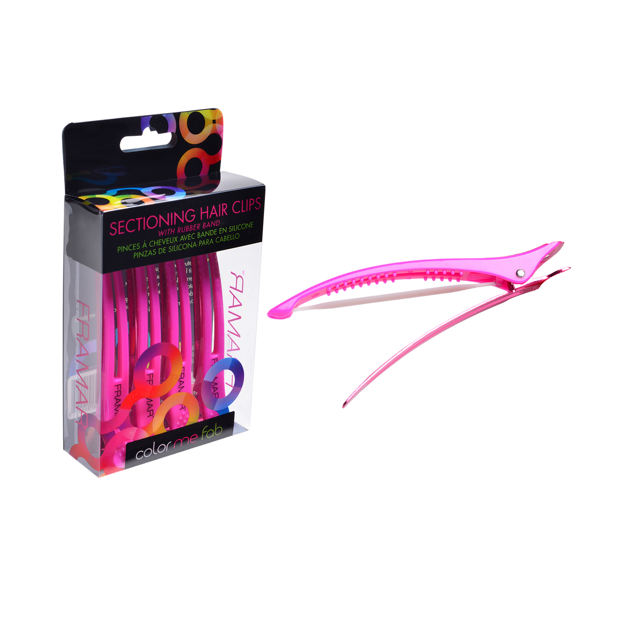 Framar Elastic Band Sectioning Clip - Pink 1 Each