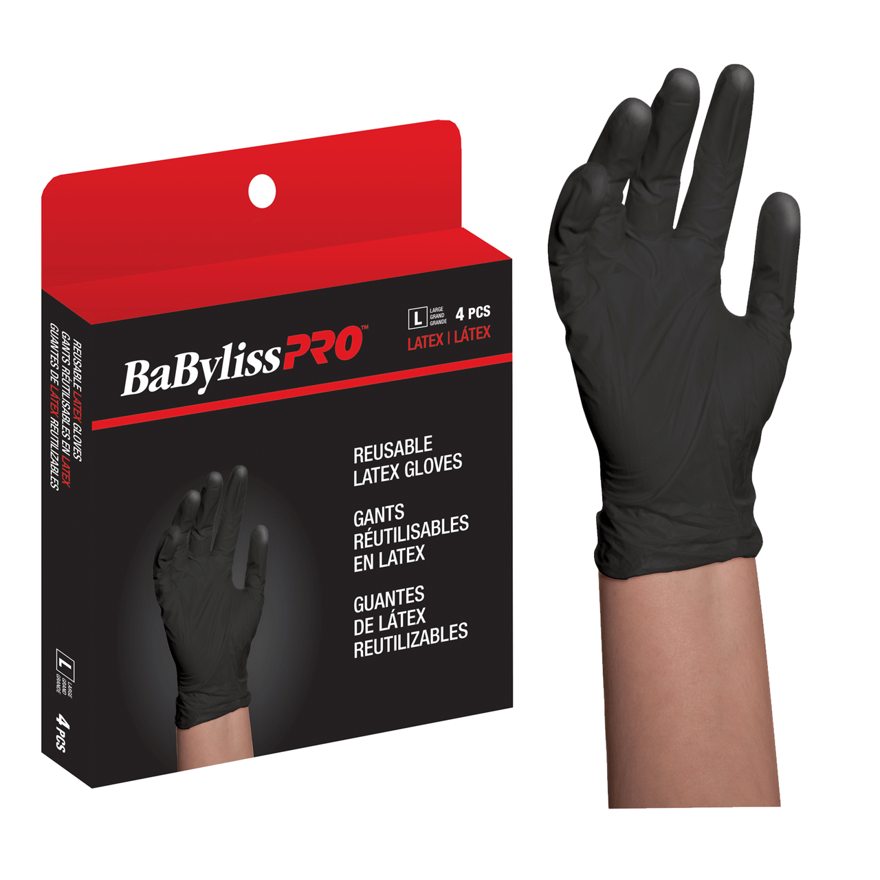 Dannyco Sundries BaBylissPro Reusable Latex Medium Gloves - 4 Count 1 Each