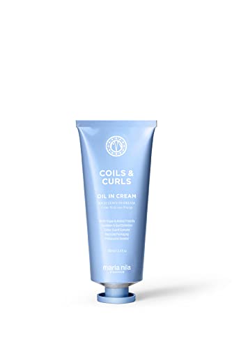 Maria Nila Coils & Curls Oil-In-Cream, 3.4 Fl Oz, For Curly & Wavy Hair, Jojoba oil to Stay Hydrated while Washing, Shea butter for Curl Enhancement, 100% Vegan