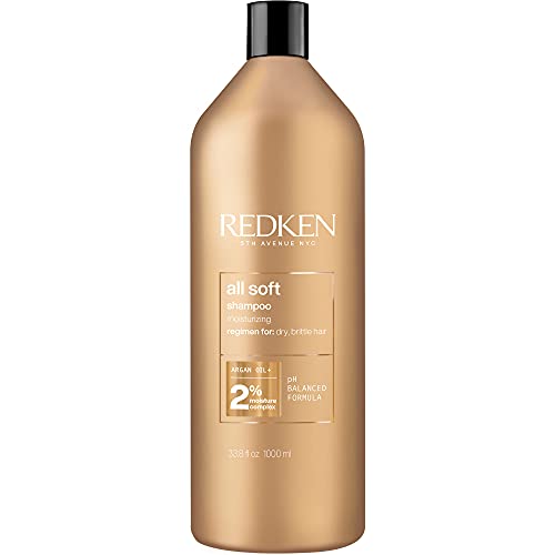 Redken All Soft Shampoo | For Dry/Brittle Hair | Provides Intense Softness and Shine | With Argan Oil | 33.8 Fl Oz | Packaging May Vary