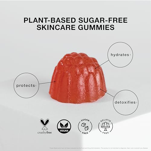 IMARAÏS BEAUTY by Sommer Ray Glow Skincare Gummy - Vegan Squalane, Vitamin-C, Marine Algae - Lemon Flavored - 60 Gummies / 162 g.