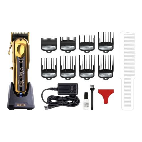 Wahl Professional 5 Star Gold Cordless Magic Clip Hair Clipper with 10
