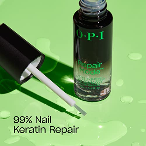 OPI Repair Mode Bond Building Nail Serum, Keratin Protein, Repaired Nails in 6 Days, Vegan Formula, Clear, 0.3 fl oz