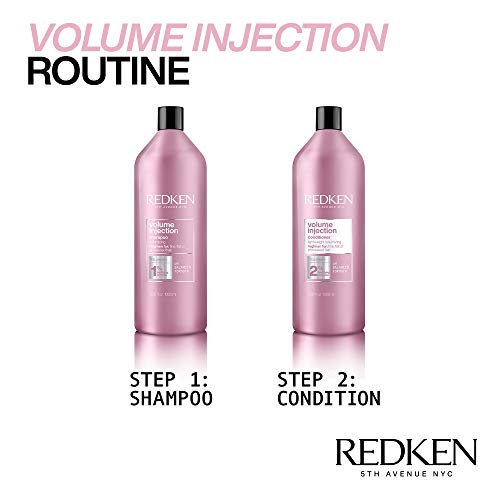 Redken Volume Injection Shampoo | For Fine Hair | Adding lift & Body | Paraben Free | 33.8 Fl Oz, 33.8 fl. oz