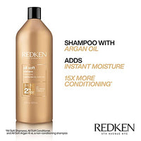 Thumbnail for Redken All Soft Shampoo | Für trockenes/sprödes Haar | Bietet intensive Weichheit und Glanz | Mit Arganöl | 33,8 fl oz | Verpackung kann variieren