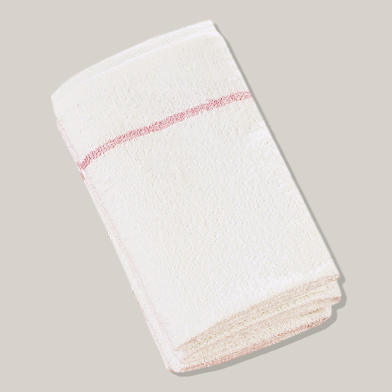 Dannyco (12/pk) White Towels With Pink Stripe #TOWEL1C 