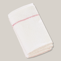 Thumbnail for Dannyco (12/pk) White Towels With Pink Stripe #TOWEL1C 