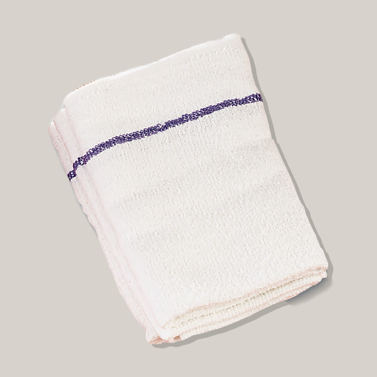 Dannyco (12/pk) White Towels With gray Line #TOWEL2C 