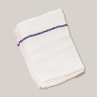 Thumbnail for Dannyco (12/pk) White Towels With gray Line #TOWEL2C 