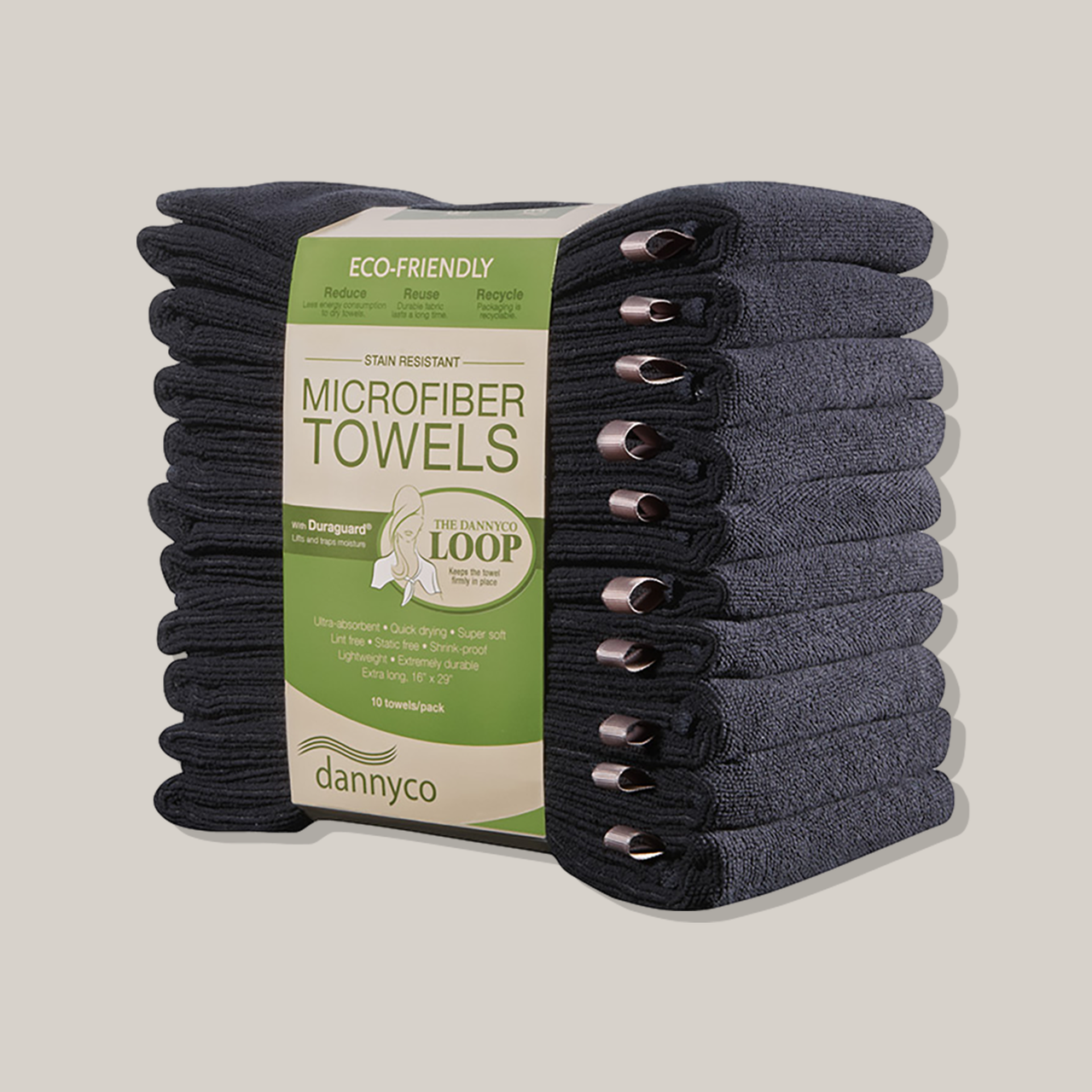 Dannyco (10/pk) Microfibre Towels Black #TOWELMCR 