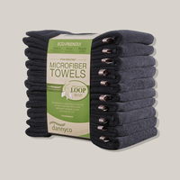 Thumbnail for Dannyco (10/pk) Microfibre Towels Black #TOWELMCR 