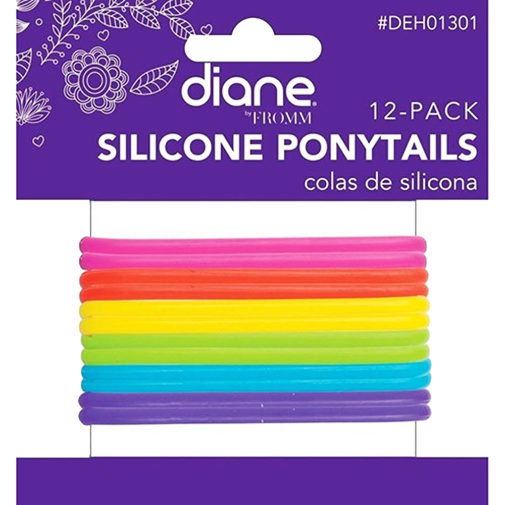 Diane Silicone Ponytails 12- pack Mul