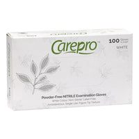 Thumbnail for CarePro Powder Free Nitrile Exam Gloves White 100 pcs Medium