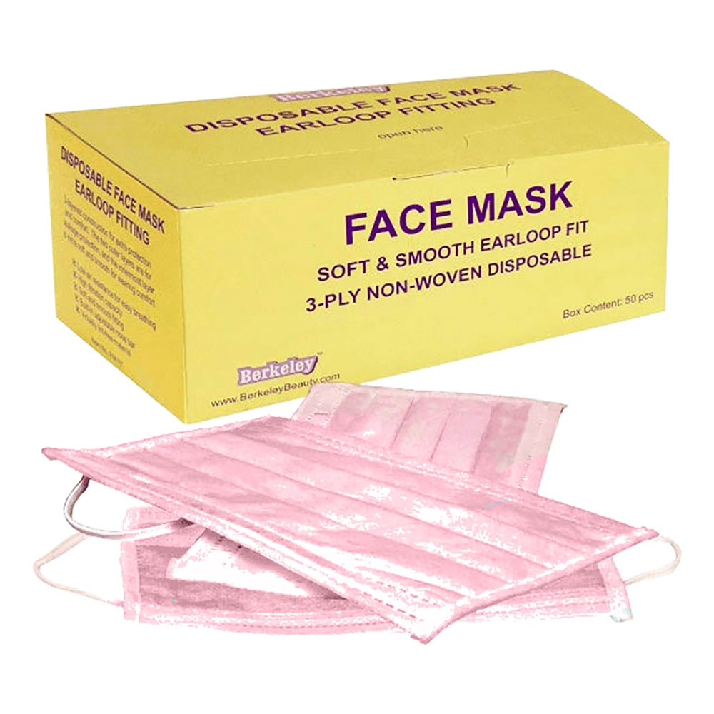 Berkeley Disposable Earloop Face Mask 50pcs Pink FM101-PI
