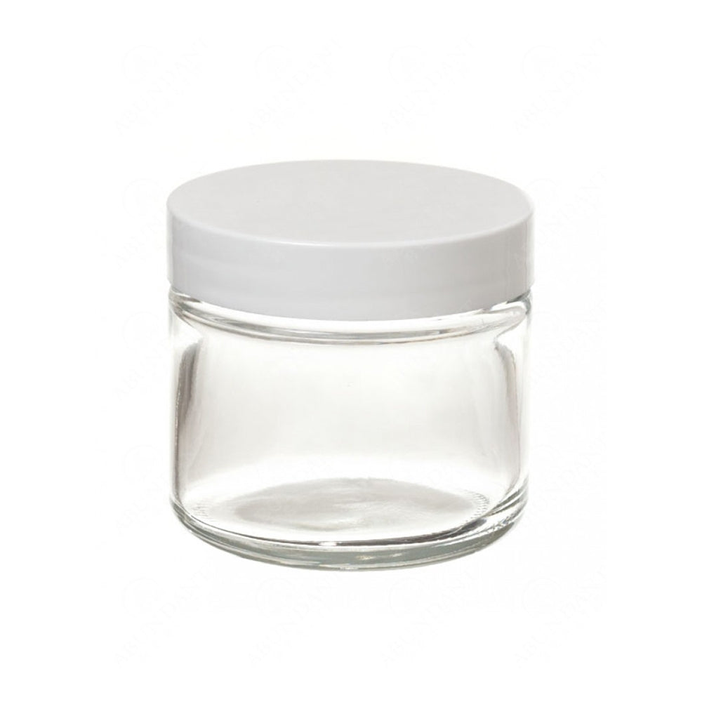 Berkeley Clear Thick-Wall PS Round Jar WhiteCap 70ml BJ302WH
