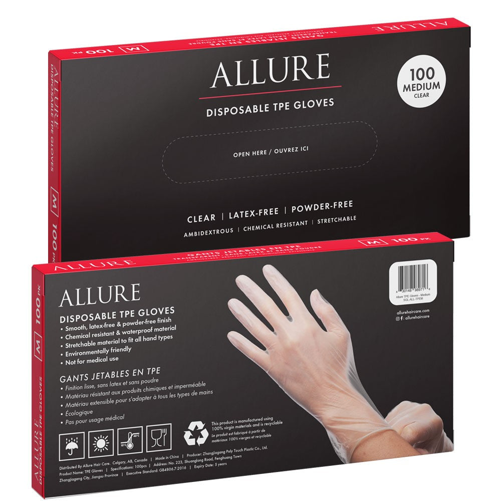 Allure TPE Disposable Gloves 100pk - Medium