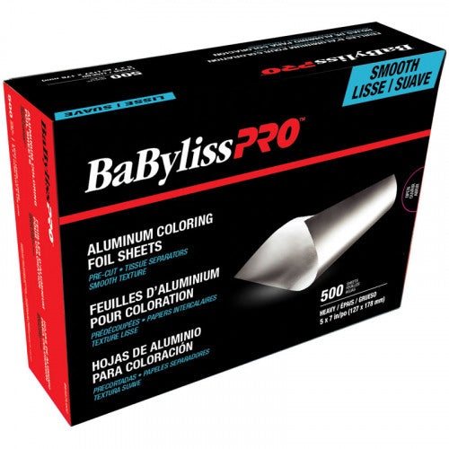 BaBylissPRO Foil - Smooth, HEAVY -WEIGHT, 5 X 7 pre-cut sheets in a dispenser box,  500 sheets 