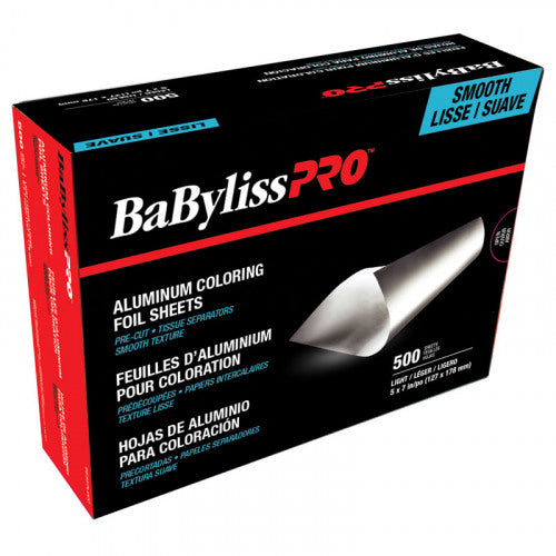 BaBylissPRO Foil - Smooth, LIGHT-WEIGHT, 5 X 7 pre-cut sheets in a dispenser box,  500 sheets 