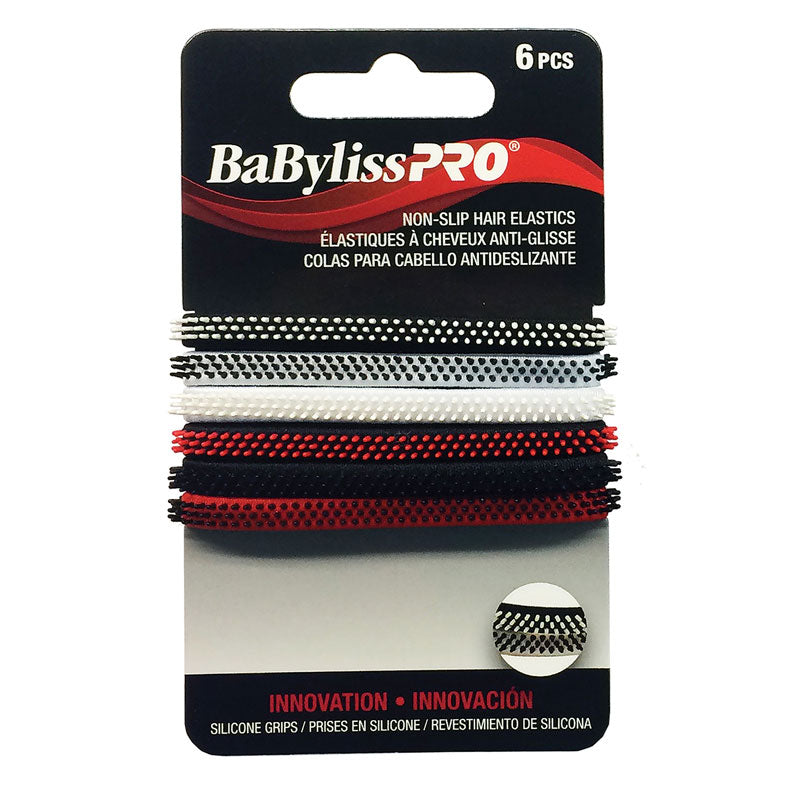 BabylissPRO NON-SLIP HAIR ELASTICS (6 PCS)