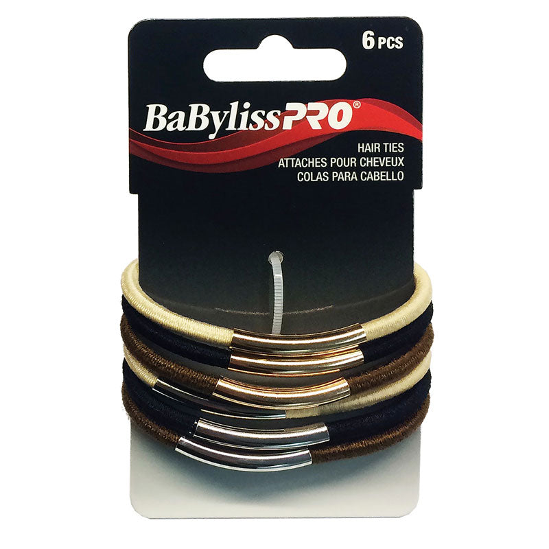 BabylissPRO METAL BAR HAIR TIES (6 PCS)