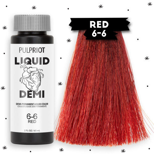 Pulp Riot Liquid Demi Red 6-6 Demi-Permanent Liquid Color 2oz/60ml 