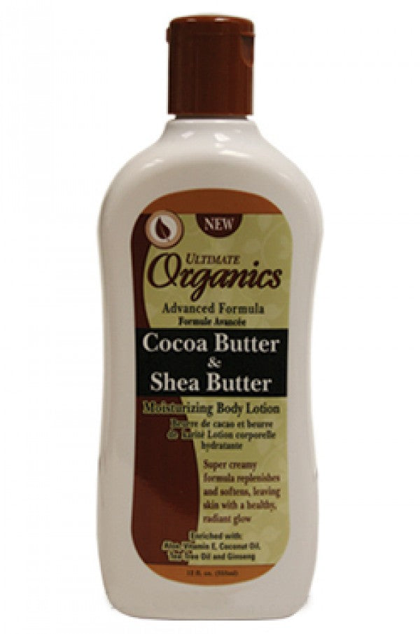 Africa's Best Ultimate Organics Cocoa Butter & Shea Butter Moisturizing Body Lotion (12 oz)