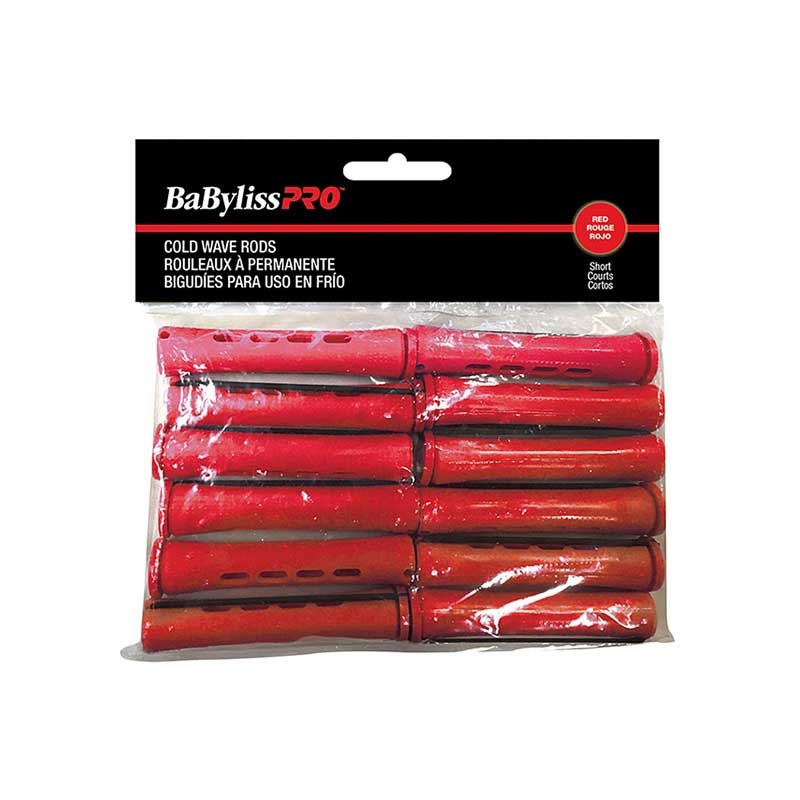 BaBylissPRO  Cold Wave Rods  Short  Red  12/bag