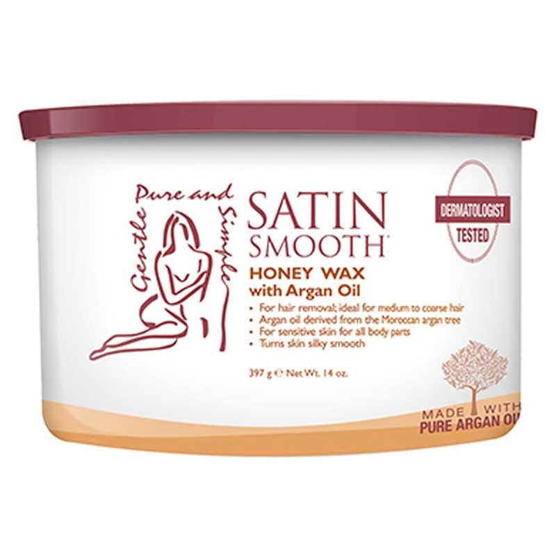 Satin Smooth Honey &amp; Argan Oil Organic Wax 14oz