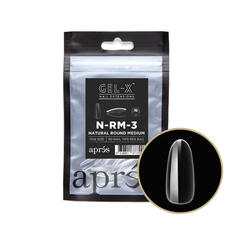 Apres Gel-X Individual Tips Natural Round Medium 50PK NRM3