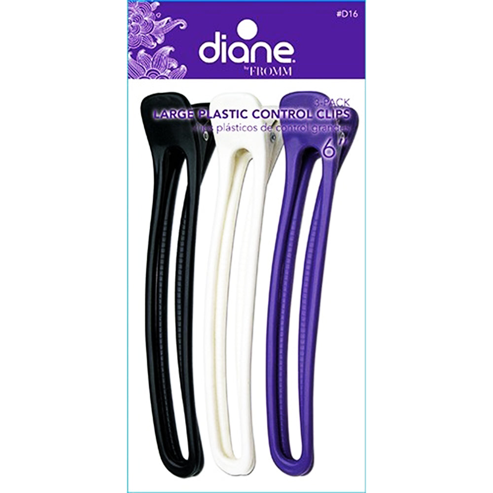 Diane By Fromm Large Plastic Control Clips 6" 3-Pack
