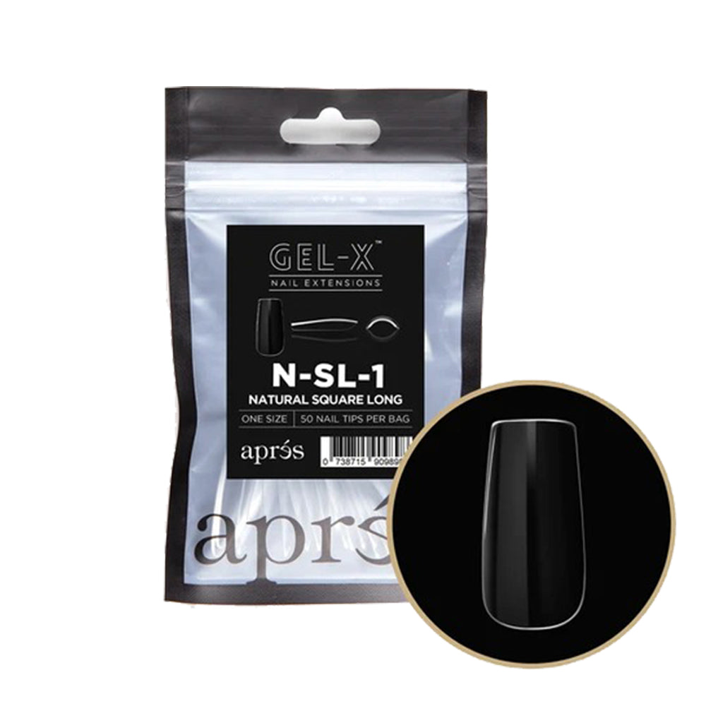 Apres Gel-X Individual Tips Natural Square Long 50PK NSL1