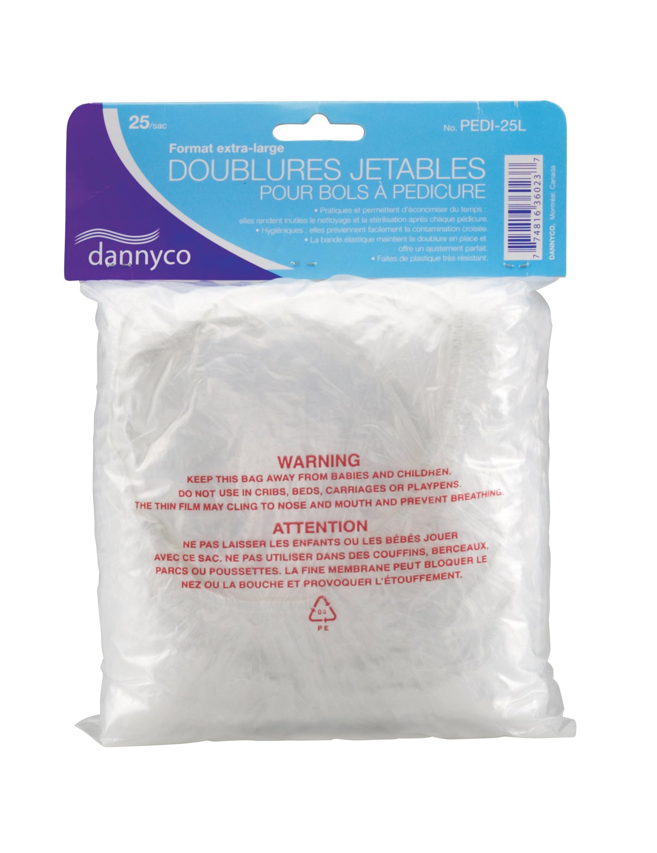 Disposable Pedicure Liners for Pedicure Bowls by Dannyco