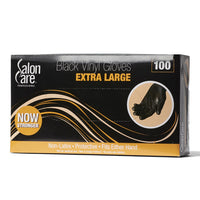 Thumbnail for 99999  by   Salon Care 100 Count Black Vinyl Gloves-Extra Large