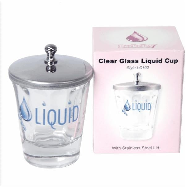 Berkeley Clear Glass Liquid Cup w/S.Steel Lid - Style LC102