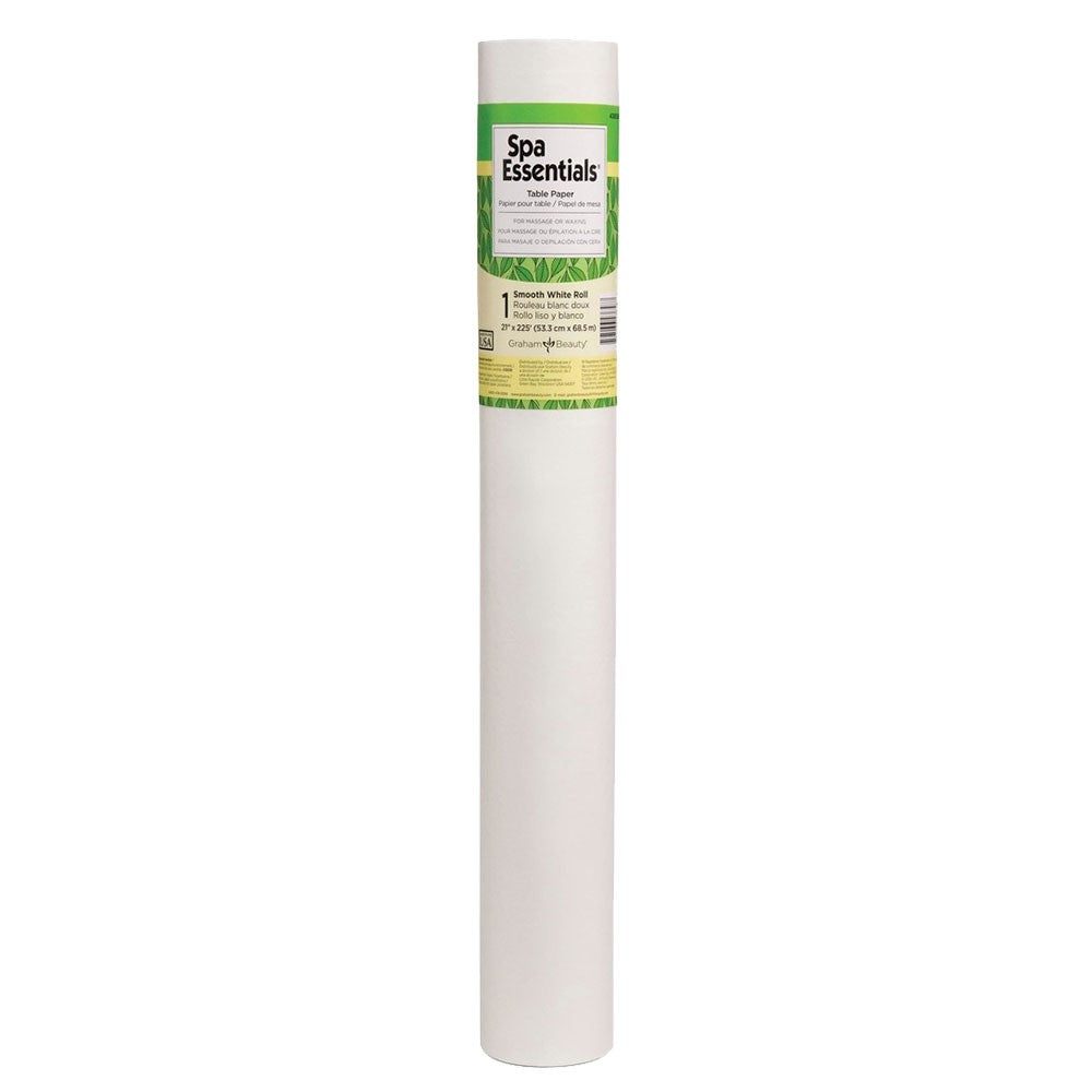 Spa Essentials Table Paper Smooth White Roll 21x225"