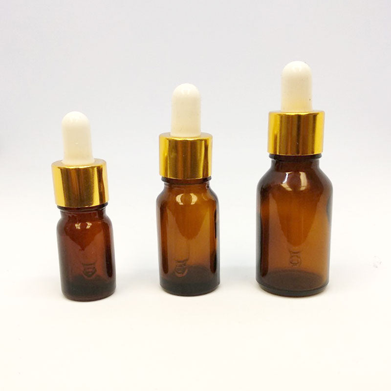 Amber Glass Bottle with Dropper, 5 ml, 10 ml and 15 ml