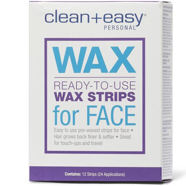 Clean + Easy Ready-to-use wax strips for face