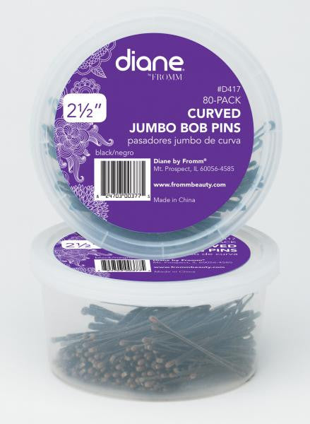 Diane Curved jumbo bob pins black 2.5in 80/pack