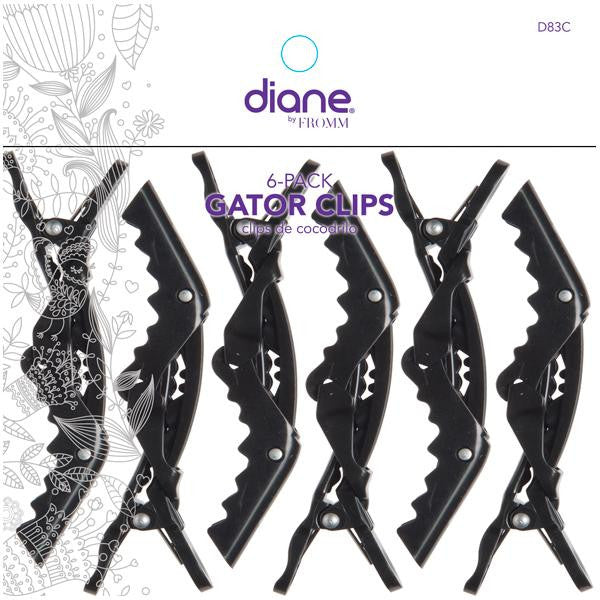 Diane Gator clips black 4 1/2 " 6/pack