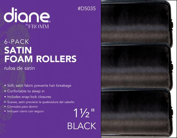 Diane Satin foam rollers 1 1/2'' 6/pack
