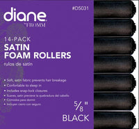 Thumbnail for Diane Satin foam rollers 5/8'' black 14/pack