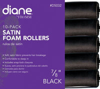 Thumbnail for Diane Satin foam rollers 7/8'' black 10/pack