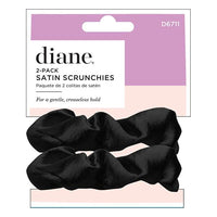 Thumbnail for Diane Satin Scrunchies Black - 2/pack