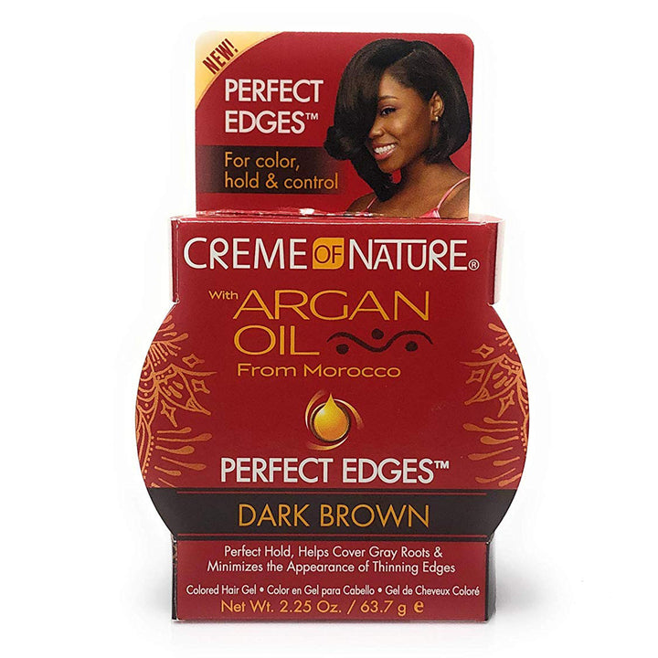 CREME OF NATURE Argan Oil Perfect Color Edges 2.25oz Dark Brown