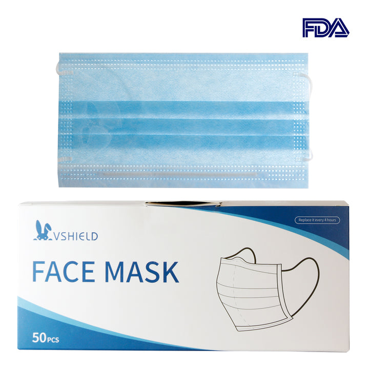 KIM & C 3 Ply Disposable Earloop Face Mask 50pcs/Box Individual Package