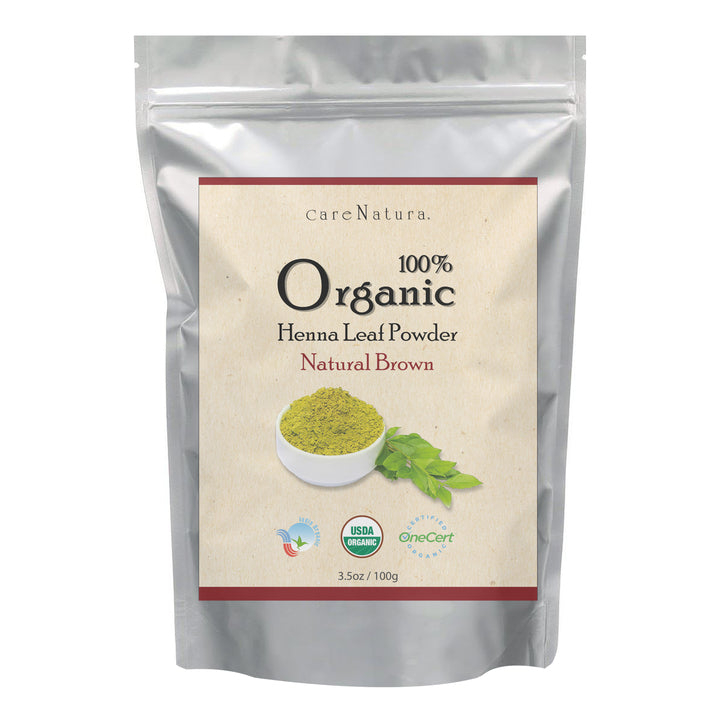 CARE NATURA  100% Organic Henna Leaf Powder Natural Brown 3.5oz